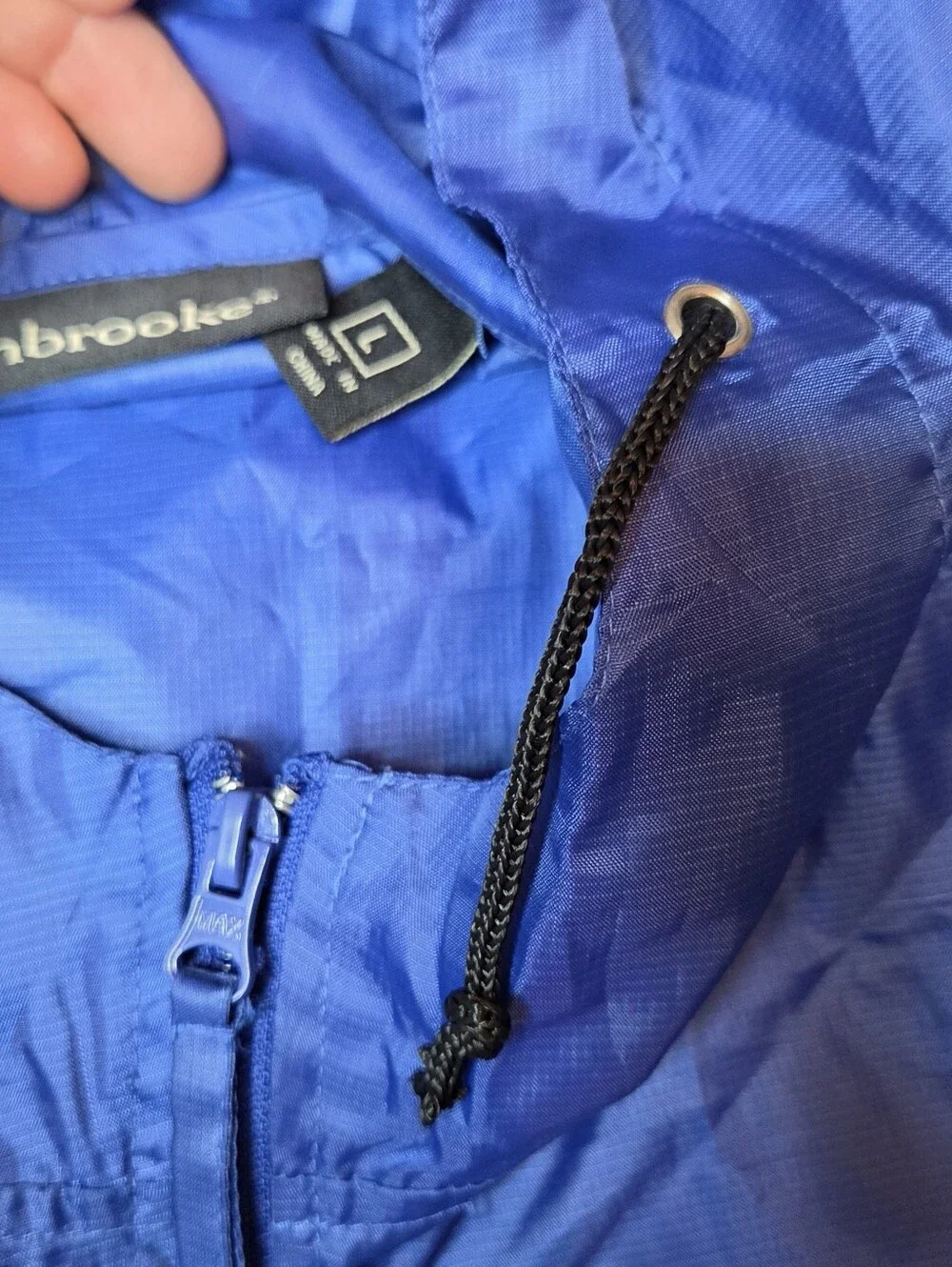 Vintage 90s Dunbrooke Packable Pullover Jacket Blue Nylon Windbreaker Anorak